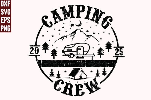 Camping Crew 2025 Family Vacation Shirt Graphics