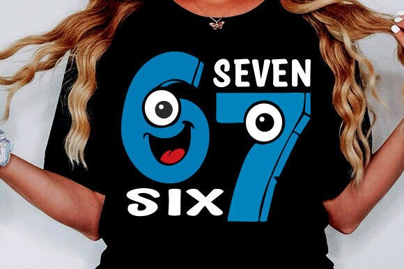 Cute Six Seven Character T-Shirt Design: Graphics & Crafts
