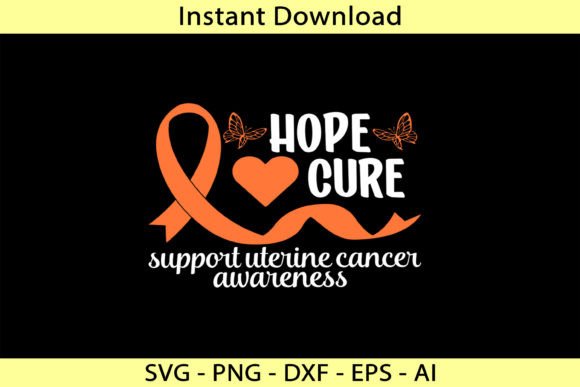 Hope Cure Support Uterine Cancer Awareness Graphics