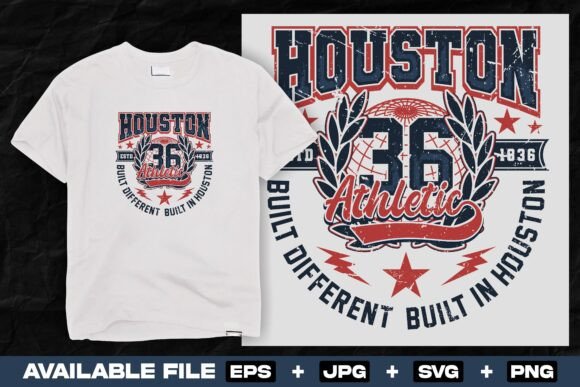 Houston Retro Varsity College Svg Design Graphics