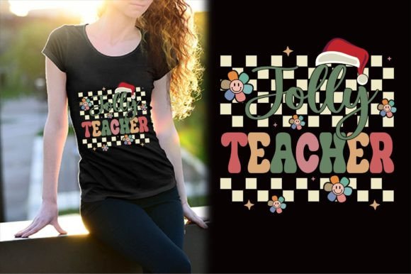 Jolly Teacher Christmas Retro Design