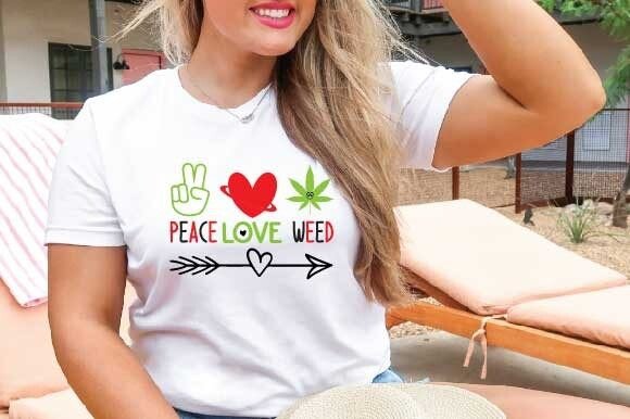 Peace Love Weed Svg Graphics