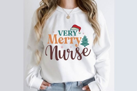 Very Merry Nurse-Christmas Retro Design