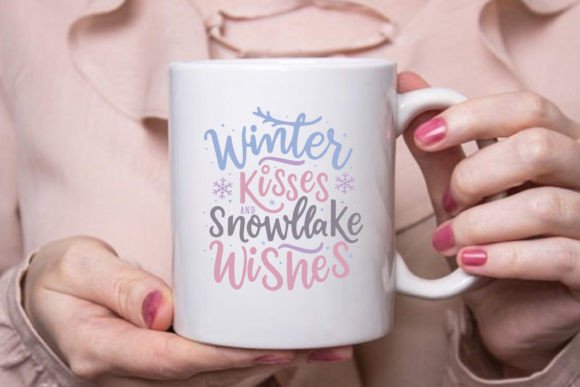 Winter Quotes SVG Design Winter Kisses