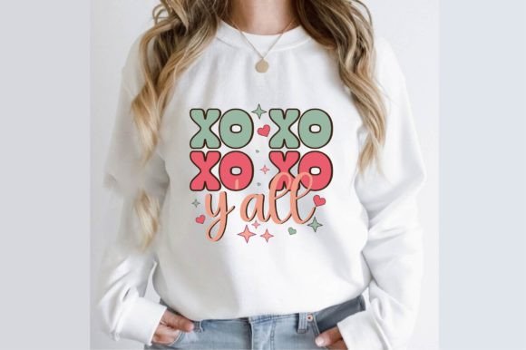 Xo Xo Xo Xo Y’all Valentine Retro Design